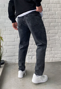 Фото - Универсальные темно-серые джинсы Staff dark gray regular mom - Men box