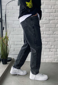 Фото - Универсальные темно-серые джинсы Staff dark gray regular mom - Men box