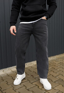 Фото - Универсальные темно-серые джинсы Staff dark gray regular mom - Men box