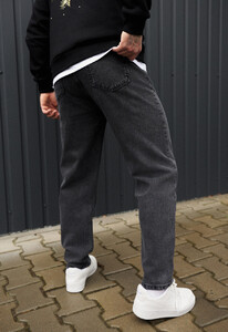 Фото - Универсальные темно-серые джинсы Staff dark gray regular mom - Men box