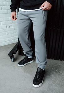 Фото - Однотонные серые спортивные штаны Staff mi gray basic fleece - Men box