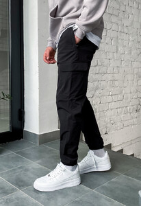 Фото - Повсякденні чорні штани карго Staff cargo sj2 black - Men box
