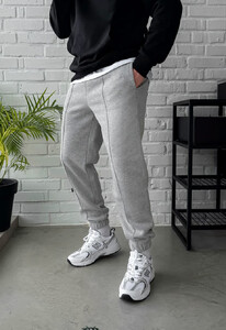 Фото - Теплые серые спортивные штаны Staff pa gray melange fleece - Men box