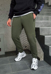 Фото - Спортивні штани кольору хакі Staff khaki zip - Men box