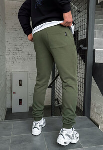Фото - Спортивні штани кольору хакі Staff khaki zip - Men box