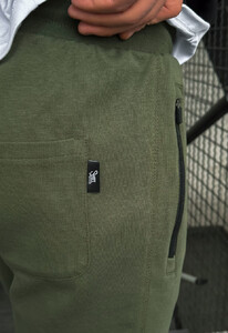Фото - Спортивні штани кольору хакі Staff khaki zip - Men box