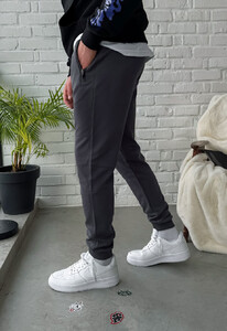 Фото - Універсальні сірі спортивні штани Staff gray zip - Men box