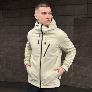 Фото - Демісезонна куртка для чоловіків Pobedov Matrix бежевого кольору - Men box