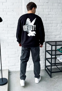 Фото - Базовый черный свитшот Staff identity oversize - Men box