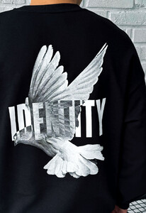 Фото - Базовый черный свитшот Staff identity oversize - Men box