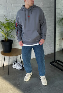 Фото - Мужское серое худи Staff warrior oversize - Men box