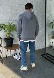 Фото - Мужское серое худи Staff warrior oversize - Men box