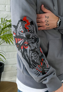 Фото - Мужское серое худи Staff warrior oversize - Men box