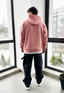 Фото - Розовое унисекс худи Staff basic pink oversize - Men box