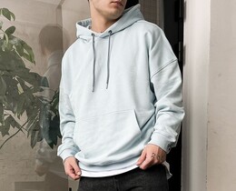 Фото - Блакитне оверсайз худі basic light blue oversize - Men box
