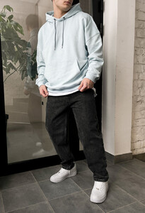 Фото - Голубое оверсайз худи Staff basic light blue oversize - Men box
