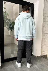 Фото - Голубое оверсайз худи Staff basic light blue oversize - Men box