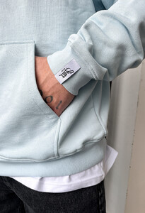 Фото - Голубое оверсайз худи Staff basic light blue oversize - Men box