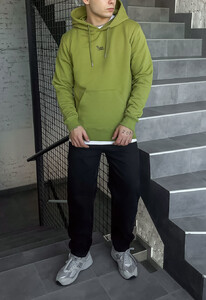 Фото - Салатове брендоване худі Staff light green logo - Men box