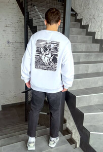 Фото - Патриотический белый свитшот Staff Ukraine oversize - Men box