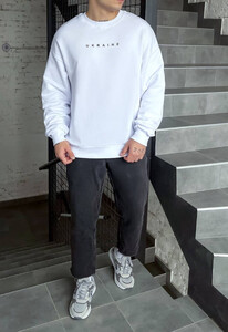 Фото - Патриотический белый свитшот Staff Ukraine oversize - Men box