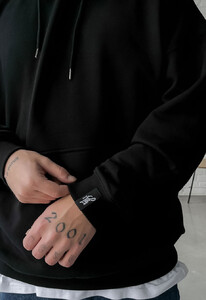 Фото - Базовое однотонное худи Staff basic black oversize - Men box