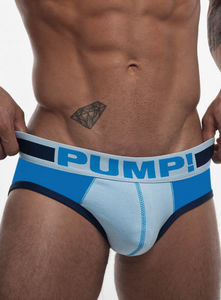 Фото - Стильні чоловічі труси бріфи Pump сині з блакитною вставкою - Men box