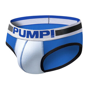 Фото - Стильні чоловічі труси бріфи Pump сині з блакитною вставкою - Men box