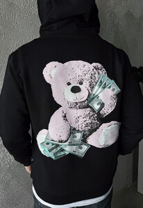 Фото - Чорне худі з ведмедиком Staff rich bear - Men box