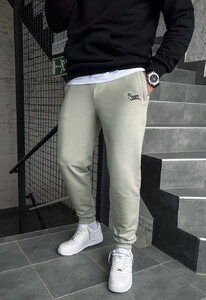 Фото - Серо-зеленые спортивные штаны Staff green gray logo - Men box