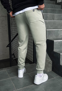 Фото - Серо-зеленые спортивные штаны Staff green gray logo - Men box