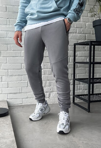 Фото - Однотонные серые спортивные штаны Staff it gray - Men box