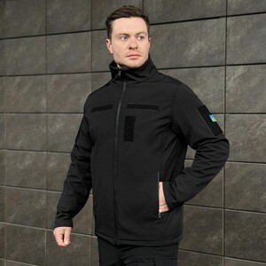 Фото - Чорна куртка з липучками Pobedov Shadow демісезонна - Men box
