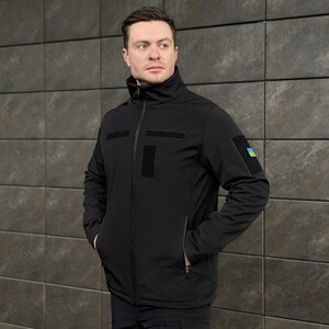 Фото - Чорна куртка з липучками Pobedov Shadow демісезонна - Men box