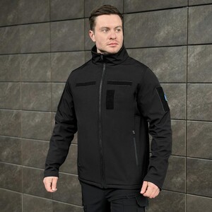 Фото - Чорна куртка з липучками Pobedov Shadow демісезонна - Men box