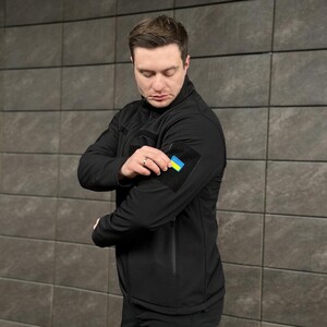 Фото - Чорна куртка з липучками Pobedov Shadow демісезонна - Men box