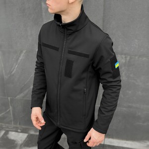 Фото - Чорна куртка з липучками Pobedov Shadow демісезонна - Men box