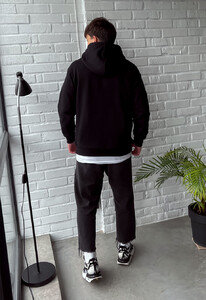 Фото - Брендоване чорне худі Staff kant & logo - Men box
