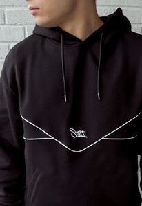 Фото - Брендоване чорне худі Staff kant & logo - Men box