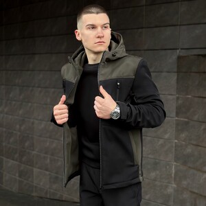 Фото - Чорна куртка Pobedov Setup із вставками кольору хакі - Men box
