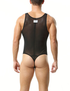 Фото - Чоловіче боді-майка Tauwell сітчасте чорного кольору - Men box