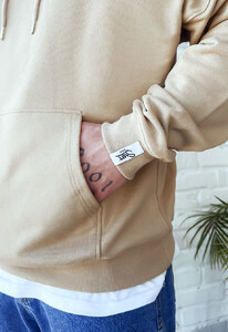 Фото - Базовое однотонное худи Staff basic beige oversize - Men box