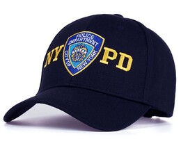 Фото - Мужская хлопковая кепка Narason темно-синего цвета NYPD - Men box