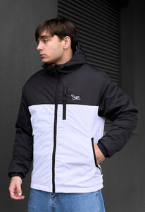 Фото - Брендированная мужская куртка Staff mo black & white - Men box