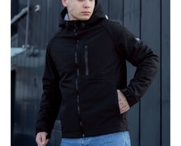Фото - Базовая куртка черного цвета Staff soft shell re black - Men box