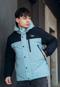 Фото - Черно-голубая демисезонная куртка Staff tul light blue & black - Men box