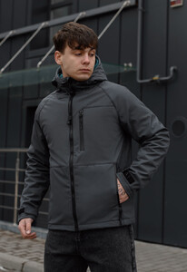 Фото - Однотонная серая куртка Staff soft shell ber dark gray - Men box