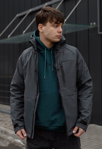 Фото - Однотонная серая куртка Staff soft shell ber dark gray - Men box