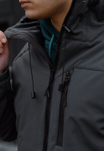 Фото - Однотонная серая куртка Staff soft shell ber dark gray - Men box