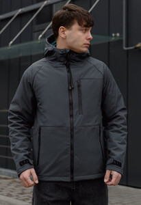 Фото - Однотонная серая куртка Staff soft shell ber dark gray - Men box